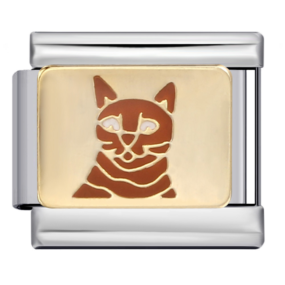 Pet cat and dog series titanium steel welded oil dripping bracelet cartoon DIY Italian modular bracelet wholesale