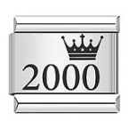 Crown year pattern Italian modular bracelet titanium steel laser engraved bangle