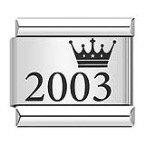 Crown year pattern Italian modular bracelet titanium steel laser engraved bangle