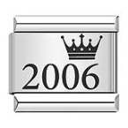 Crown year pattern Italian modular bracelet titanium steel laser engraved bangle