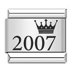 Crown year pattern Italian modular bracelet titanium steel laser engraved bangle