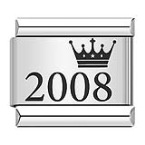 Crown year pattern Italian modular bracelet titanium steel laser engraved bangle