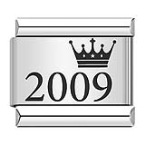 Crown year pattern Italian modular bracelet titanium steel laser engraved bangle