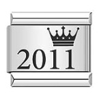 Crown year pattern Italian modular bracelet titanium steel laser engraved bangle