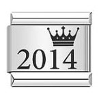 Crown year pattern Italian modular bracelet titanium steel laser engraved bangle