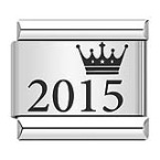 Crown year pattern Italian modular bracelet titanium steel laser engraved bangle