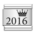 Crown year pattern Italian modular bracelet titanium steel laser engraved bangle