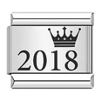 Crown year pattern Italian modular bracelet titanium steel laser engraved bangle