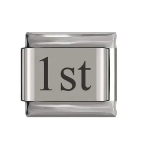 New stainless steel date Italian module bracelet laser engraved bangle