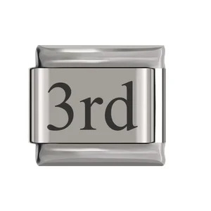 New stainless steel date Italian module bracelet laser engraved bangle