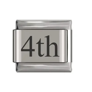 New stainless steel date Italian module bracelet laser engraved bangle