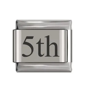 New stainless steel date Italian module bracelet laser engraved bangle