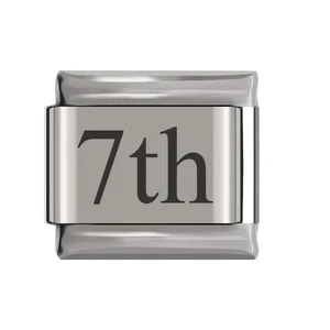 New stainless steel date Italian module bracelet laser engraved bangle