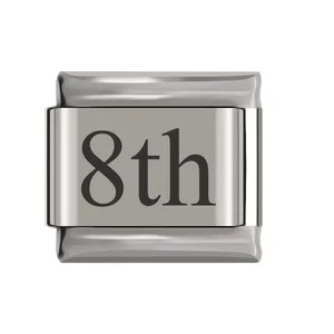 New stainless steel date Italian module bracelet laser engraved bangle