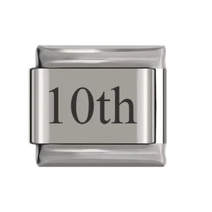 New stainless steel date Italian module bracelet laser engraved bangle