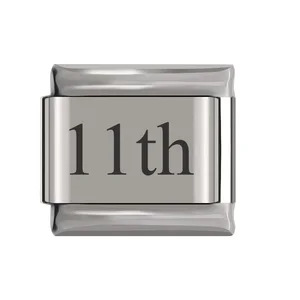 New stainless steel date Italian module bracelet laser engraved bangle