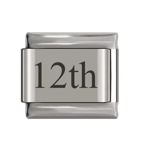 New stainless steel date Italian module bracelet laser engraved bangle