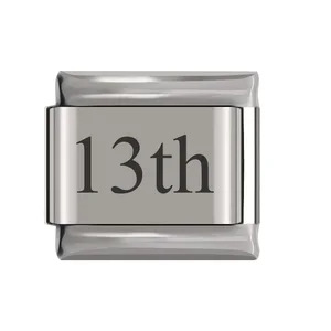 New stainless steel date Italian module bracelet laser engraved bangle