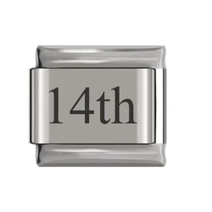 New stainless steel date Italian module bracelet laser engraved bangle