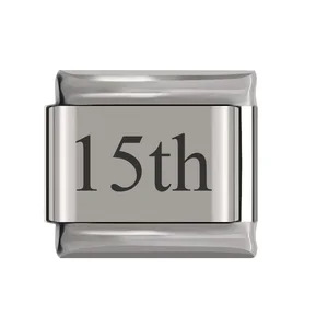 New stainless steel date Italian module bracelet laser engraved bangle