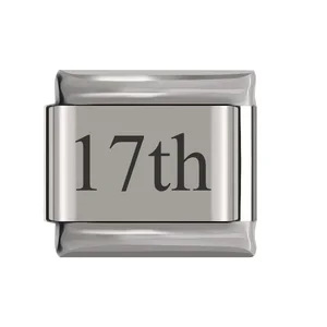 New stainless steel date Italian module bracelet laser engraved bangle