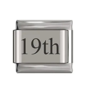 New stainless steel date Italian module bracelet laser engraved bangle