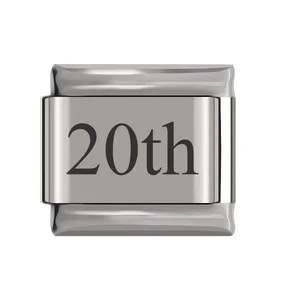 New stainless steel date Italian module bracelet laser engraved bangle