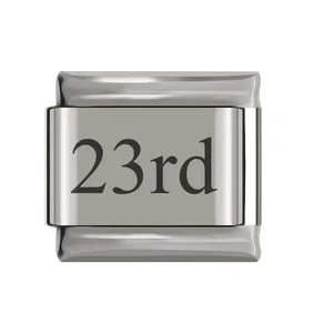 New stainless steel date Italian module bracelet laser engraved bangle