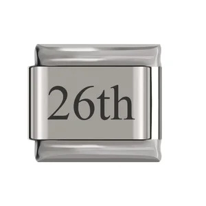 New stainless steel date Italian module bracelet laser engraved bangle