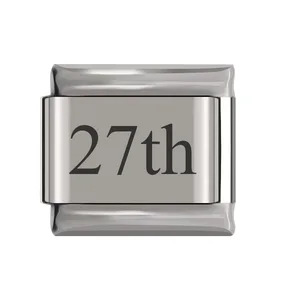 New stainless steel date Italian module bracelet laser engraved bangle