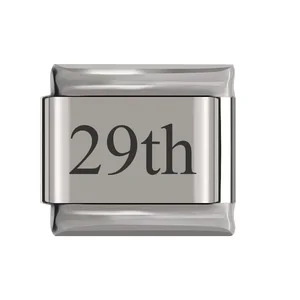 New stainless steel date Italian module bracelet laser engraved bangle