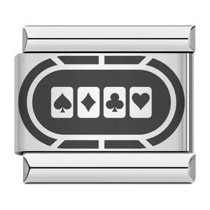 Laser-engraved board game Italian modular bracelet, stainless steel DIY splicing elastic bracelet