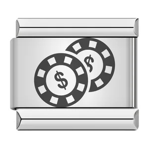 Laser-engraved board game Italian modular bracelet, stainless steel DIY splicing elastic bracelet