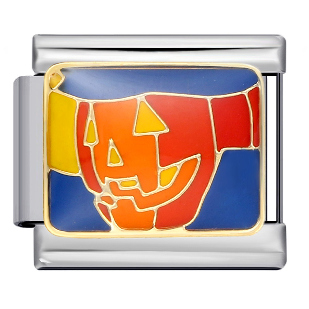New Halloween-themed Italian modular bracelet DIY titanium steel welded gold-plated oil-sprayed bracelet accessories wholesale