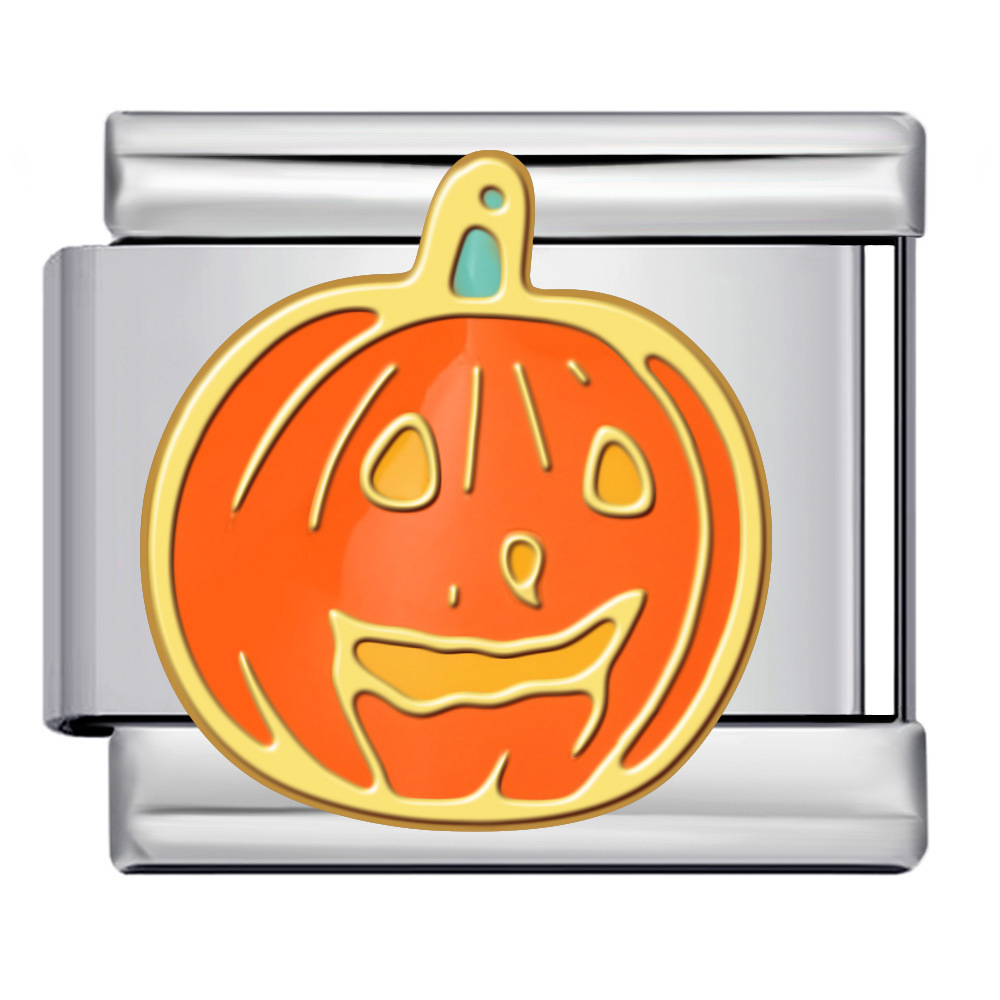 New Halloween-themed Italian modular bracelet DIY titanium steel welded gold-plated oil-sprayed bracelet accessories wholesale