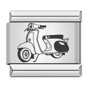 New Transportation Series Laser Engraved Italian Modular Bracelet Stainless Steel DIY Fashion Bangle
