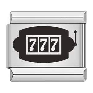 Cross-border hot-selling laser-engraved chess and card entertainment patterns titanium steel DIY Italian modular bracelet wholesale