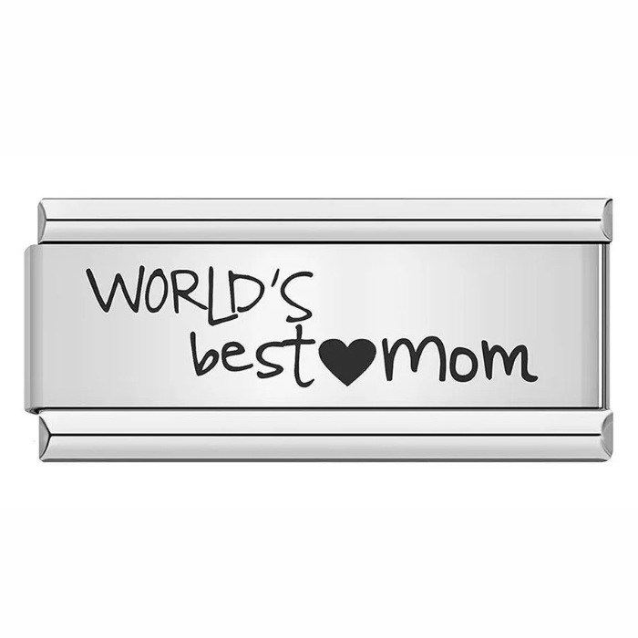 Long titanium steel laser-engraved pattern Italian modular bracelet DIY fashion bangle Italian Charms