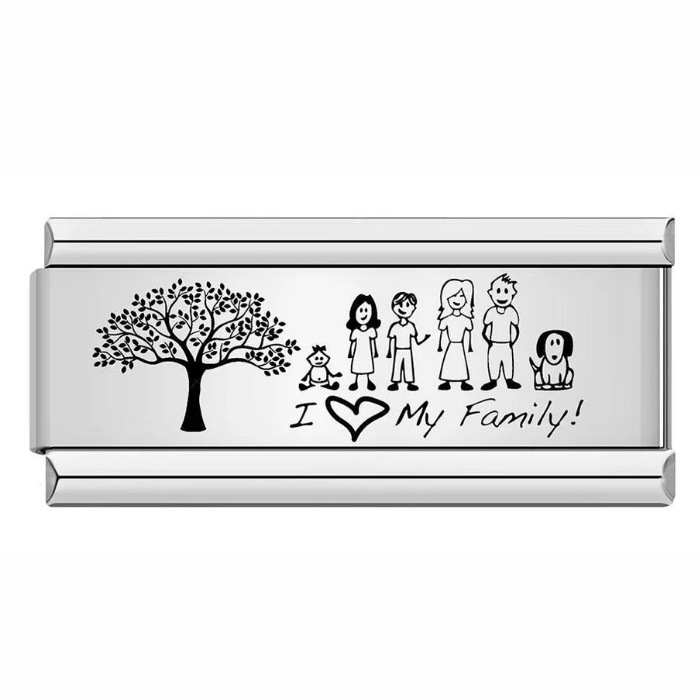 Long titanium steel laser-engraved pattern Italian modular bracelet DIY fashion bangle Italian Charms