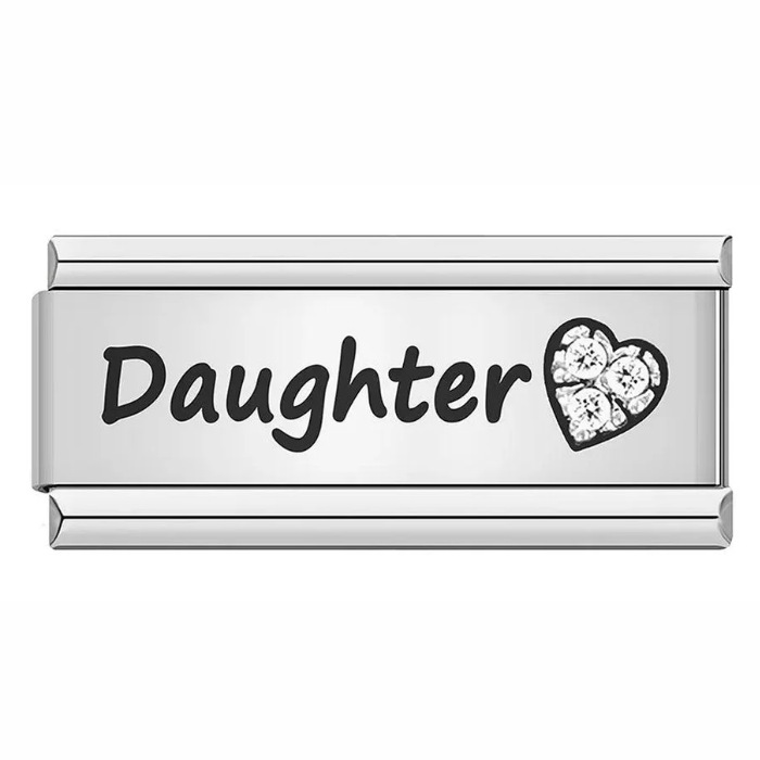 Long titanium steel laser-engraved pattern Italian modular bracelet DIY fashion bangle Italian Charms
