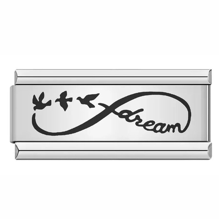 Long titanium steel laser-engraved pattern Italian modular bracelet DIY fashion bangle Italian Charms