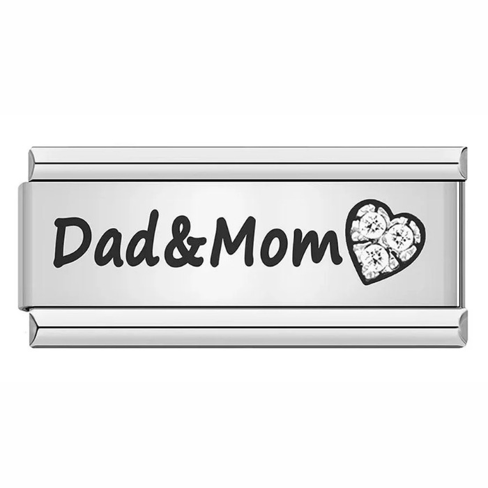 Long titanium steel laser-engraved pattern Italian modular bracelet DIY fashion bangle Italian Charms