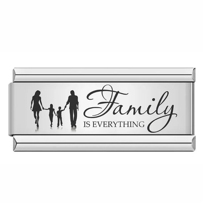 Long titanium steel laser-engraved pattern Italian modular bracelet DIY fashion bangle Italian Charms