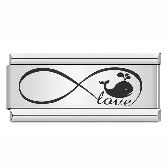 Long titanium steel laser-engraved pattern Italian modular bracelet DIY fashion bangle Italian Charms