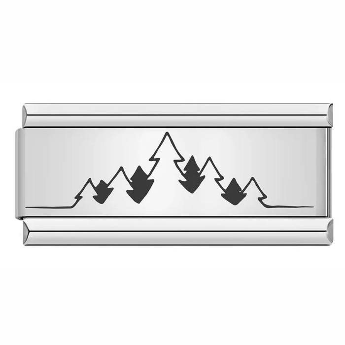 Long titanium steel laser-engraved pattern Italian modular bracelet DIY fashion bangle Italian Charms