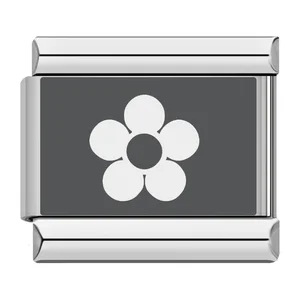Laser-engraved 26-letter Italian modular stainless steel bracelet