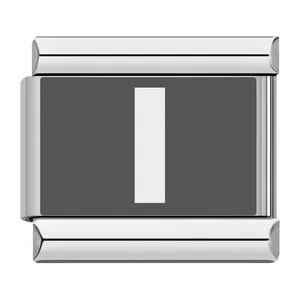 Laser-engraved 26-letter Italian modular stainless steel bracelet