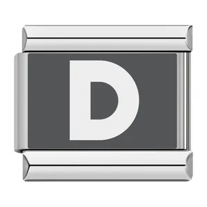 Laser-engraved 26-letter Italian modular stainless steel bracelet