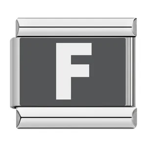 Laser-engraved 26-letter Italian modular stainless steel bracelet
