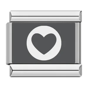 Laser-engraved 26-letter Italian modular stainless steel bracelet